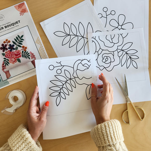 Flower Bouquet - 16" Pillow - PDF Pattern